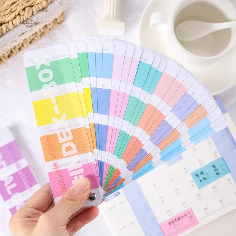 カラーインデックス付箋、ラベルスティック、かわいいステッカー、リスト、24個