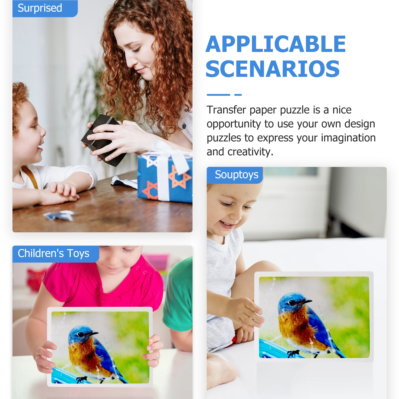A4 나무 퍼즐 DIY 열전달 빈 퍼즐 조각 열 승화 퍼즐 경량 장인 정신 생일 선물