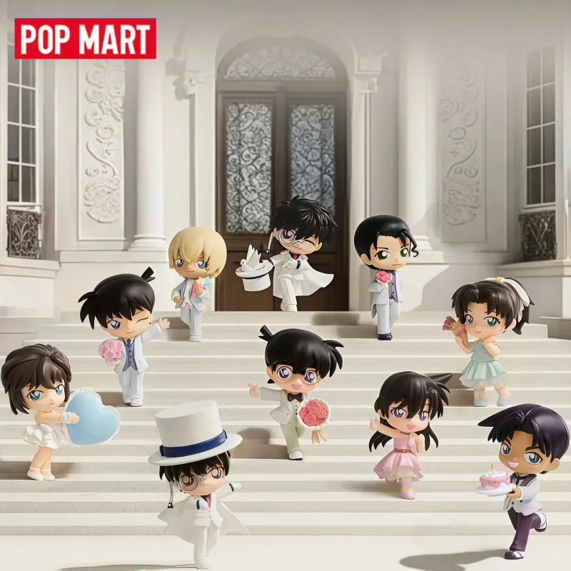 Nuevo Original POPMART Detective Conan serie de aniversario temática caja ciega figuras coleccionables regalos de pareja artículos de exhibición Anime