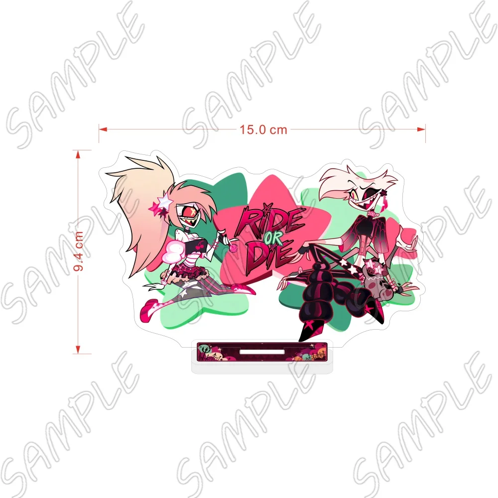 Anime Hazbin Hotel Acrylic Stand Keychain 15CM Alastor Angel Dust Charlie Morningstar Cartoon Figure Ornament Fans Collection