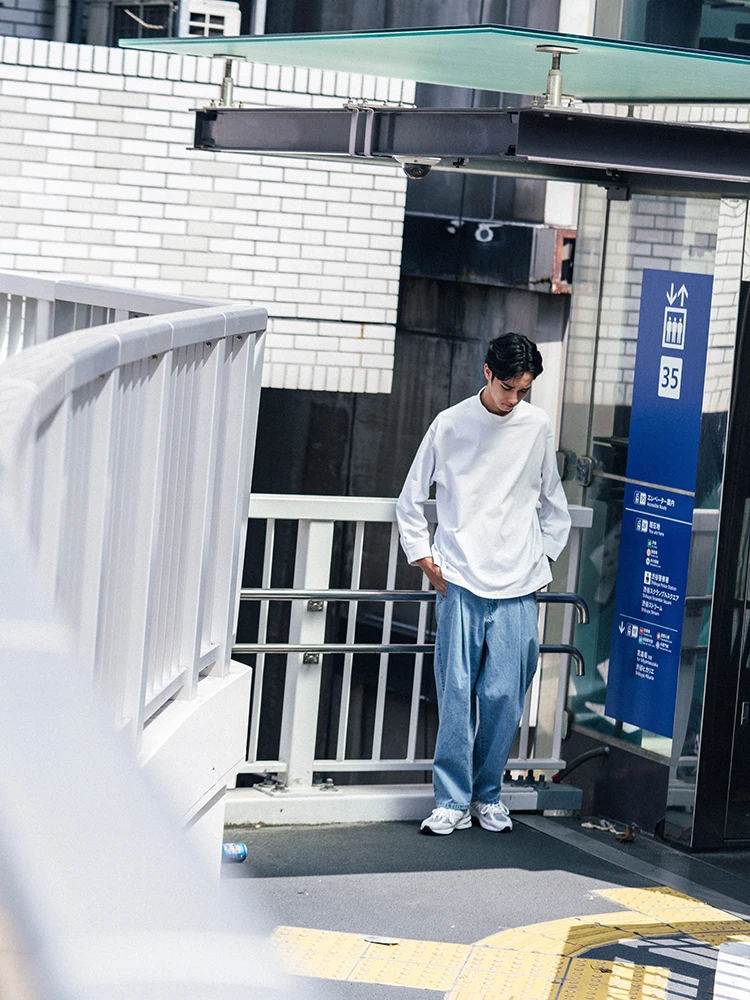CityDive High Neck Base Tee Layering CityBoy Long Sleeve Trendy Exclusive Youthful Cotton Crew Neck Pullover for All Seasons