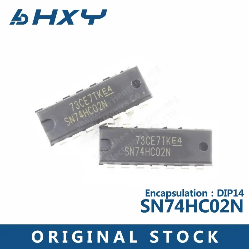 10PCS SN74HC02N DIP14 In-line 2 input terminal four or non gate logic chip