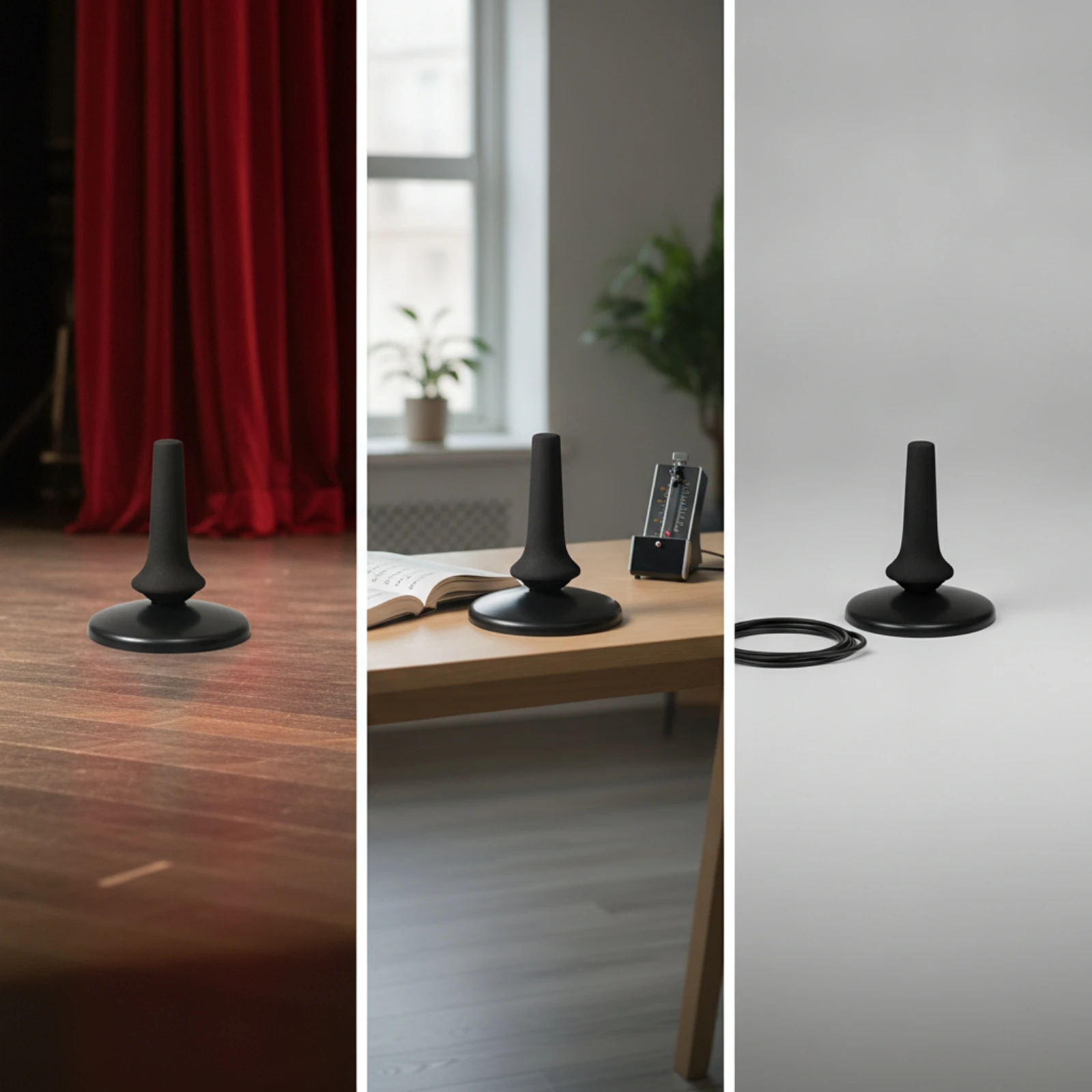 Straight Soprano Saxophone Stand Low-Profile Holder for Music Studios, Practice Rooms