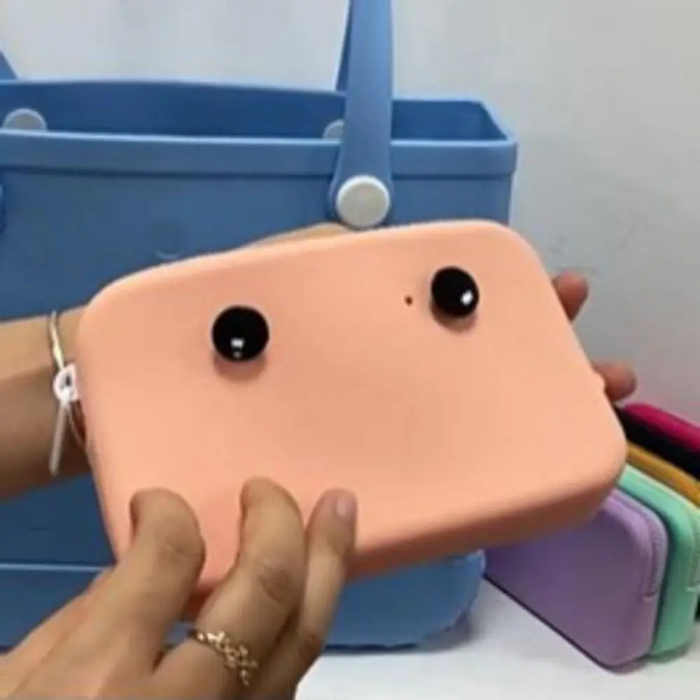 Cute EVA Coin Bag Large-Capacity Solid Color Storage Bag Waterproof Silicone Wallet Eva Beach Bag