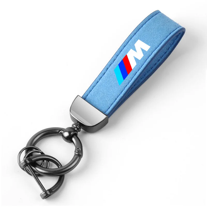 Car Suede Keychain Leather Key Chain For BMW M Power Performance M3 M5 X1 X3 X5 X6 E46 E39 Car Key Strap Waist Wallet Keyrings