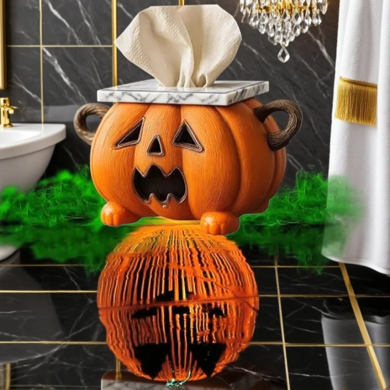 

Хэллоуин тыква коробка для салфеток держатель диспенсер для салфеток для ванной комнаты офис милый осенний декор домашний аксессуар жуткий держатель коробки для салфеток