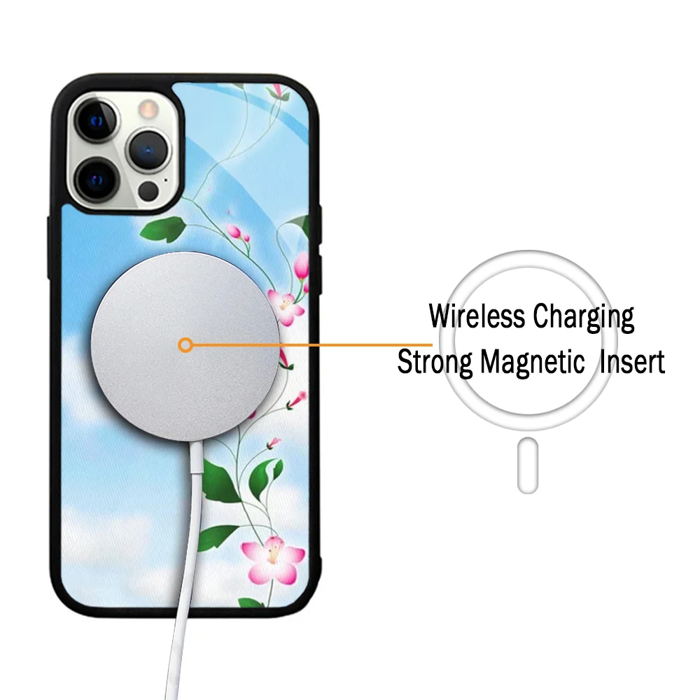 Danielle Guizio Water Lily Phone Case For IPhone 11 12 13 14 15 Plus Pro Max Mirror Acrylic Cover For Magsafe Wireless Charging