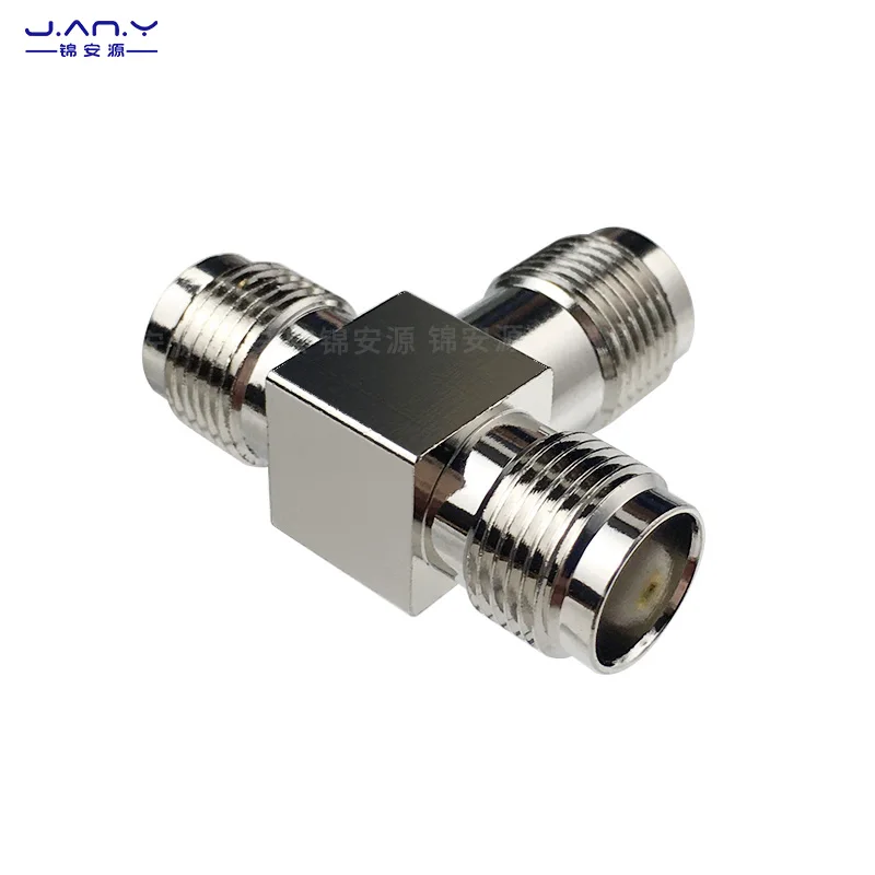 Copper nickel plated TNC three female converter connector RF RF coaxial signal distributor L12 female T-type straight connection