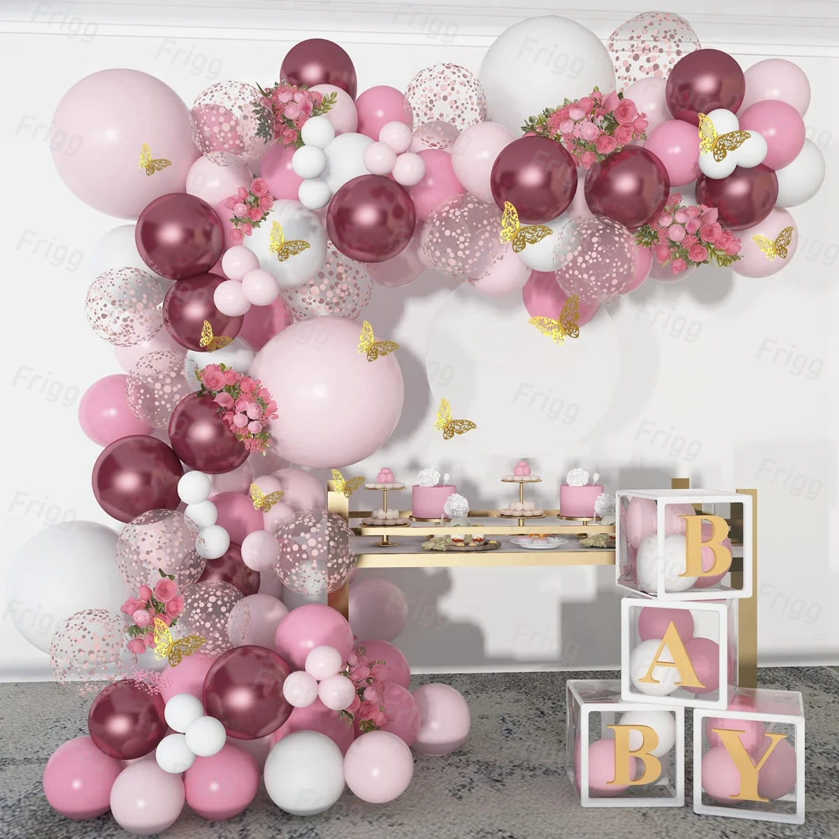 Macaron Pink Balloon Garland Arch Kit Wedding Birthday Party