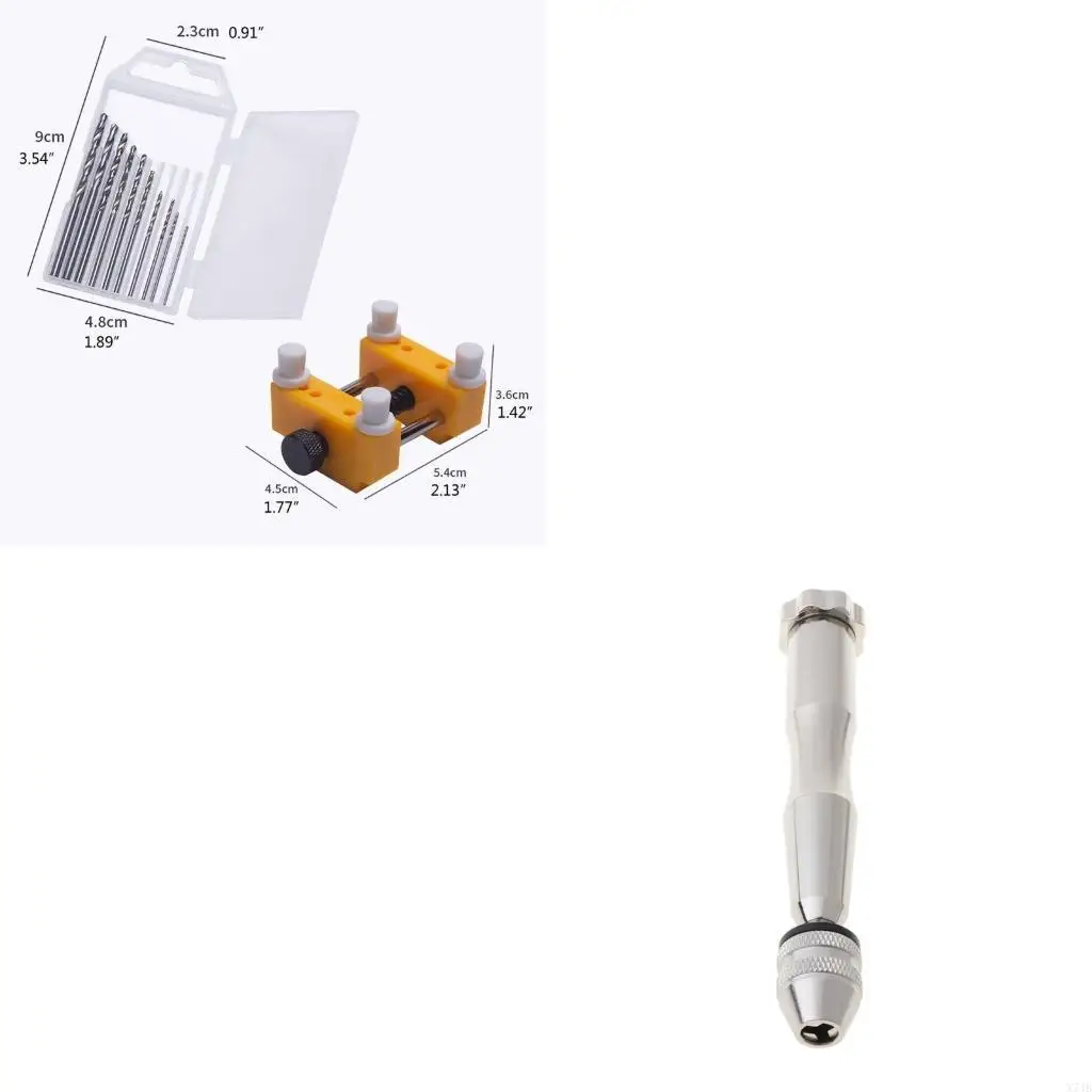 

12Pcs Hand Drill Jewelry Tools Pin Vise for Resin Casting Molds Steel Hand Drill with 10Pc Drill Bits & Fixed Holder
