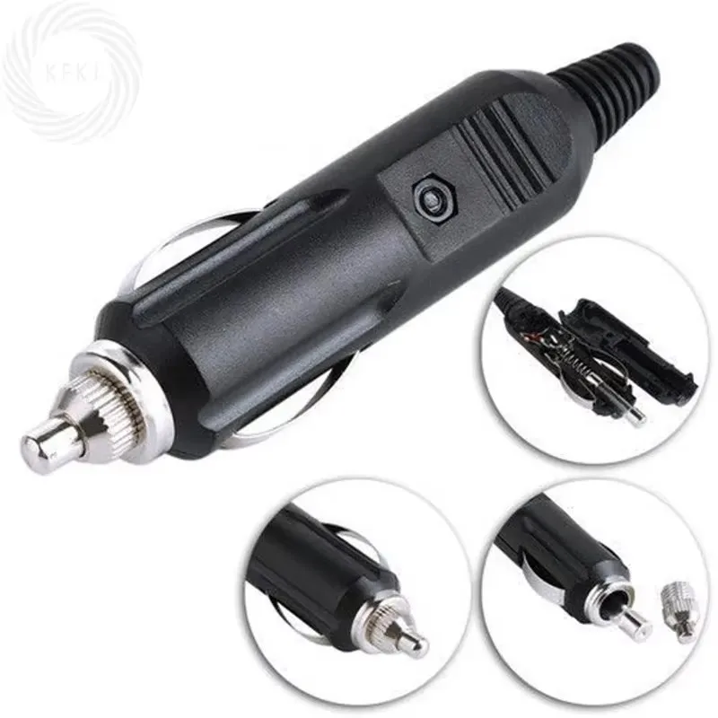 Popu 5pcs With LED Indicator Plug Power Charger Adapter Connector Fuse Converter Plug 12V To 24V Car Cigarette Lighter Plug Fuse