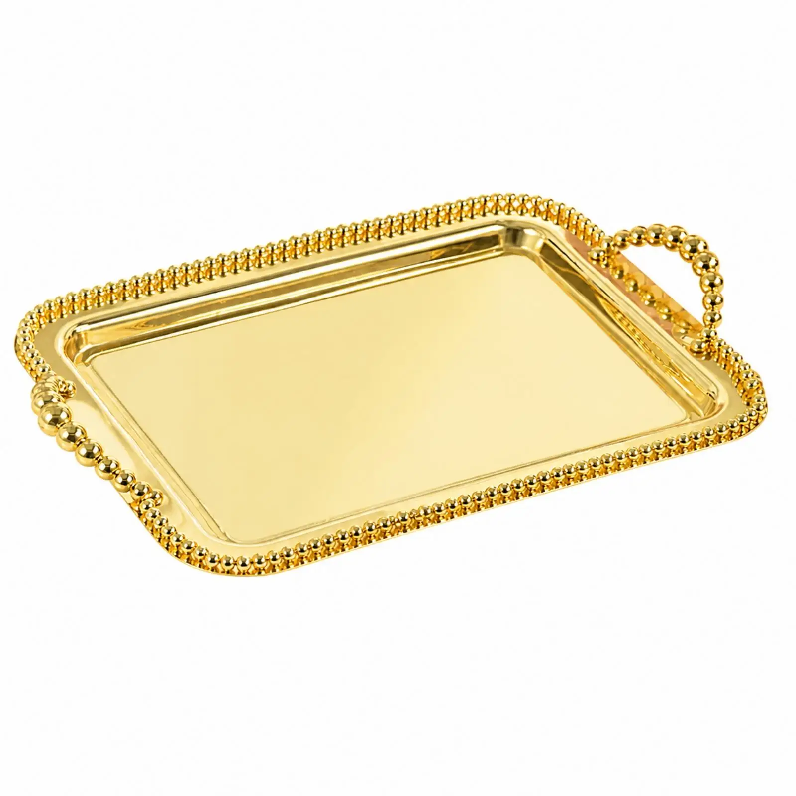 Elegant Beaded Rim Serving Tray for Afternoon Tea and Special Occasion Gatherings
