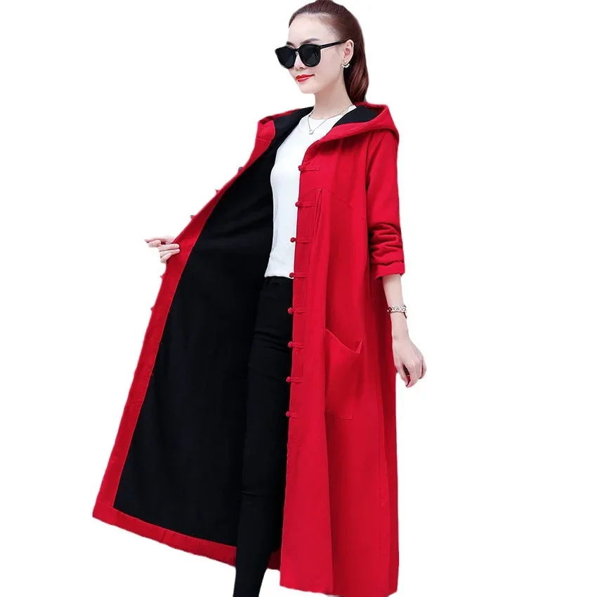 Žhavý výprodej sezóny Dámská zesílená fleecová podšívka Dlouhý retro etnický styl Kabát Bunda Svrchní oblečení Podzim Zima Teplá Velká Velikost - náhled 5