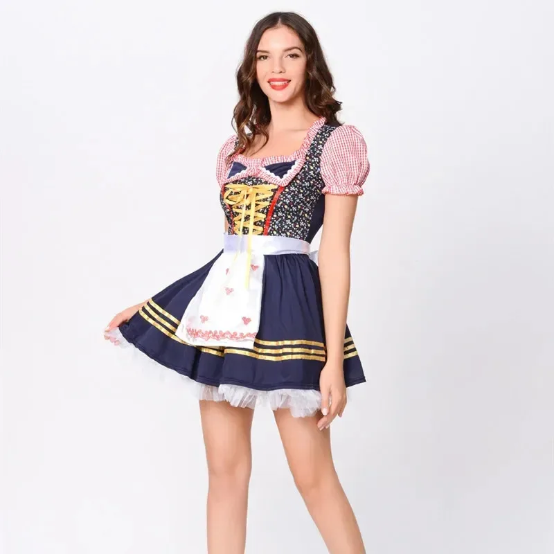 Германия Октоберфест пивной костюм для девочек на Хэллоуин, баварская вечеринка, традиционное женское платье горничной-дирндль, lf[5