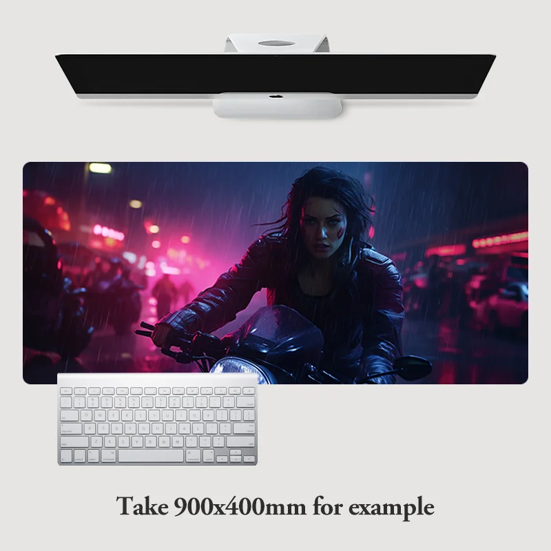 Motorcycle Game Mat Large Size Cyberpunk 900x400MM Mouse Pad 800x300MM Gaming Accessories PC Gamer XXL Table Cover Dest Mat