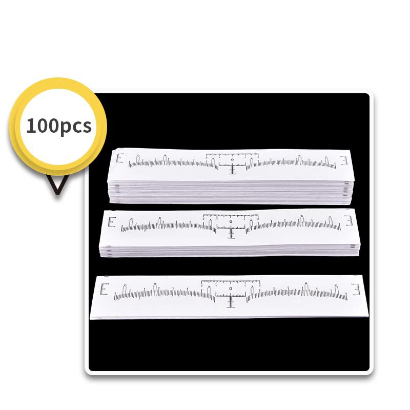 100pcs Adhesive Eyebrow Ruler Disposable Eyebrow Microblading Ruler Guide For Semi Permanent Tattoo Makeup