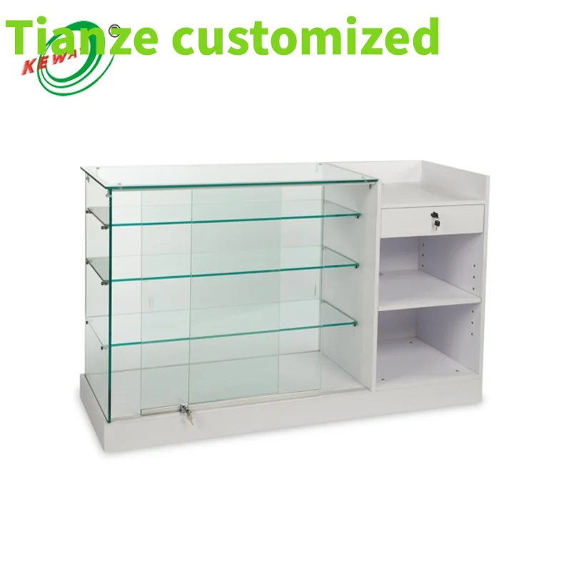 (customized)Shopping Mall high quality glass Jewelry Display Cabinet Perfume Vitrine Fullglass Display Showcase