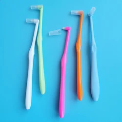 Cepillo de dientes Interdental de ortodoncia de un solo haz, herramienta de Limpieza de dientes suaves, cuidado bucal, cabeza pequeña, cabello suave