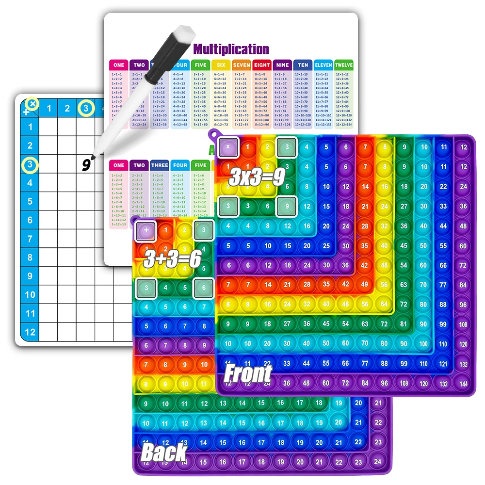 إضافة الضرب ألعاب تعليمية لوحة قابلة للكتابة بطاقات ممارسة قابلة لإعادة الاستخدام مجموعة بطاقات تعليمية مع قلم قابل للمسح للأطفال من سن 3 سنوات فما فوق