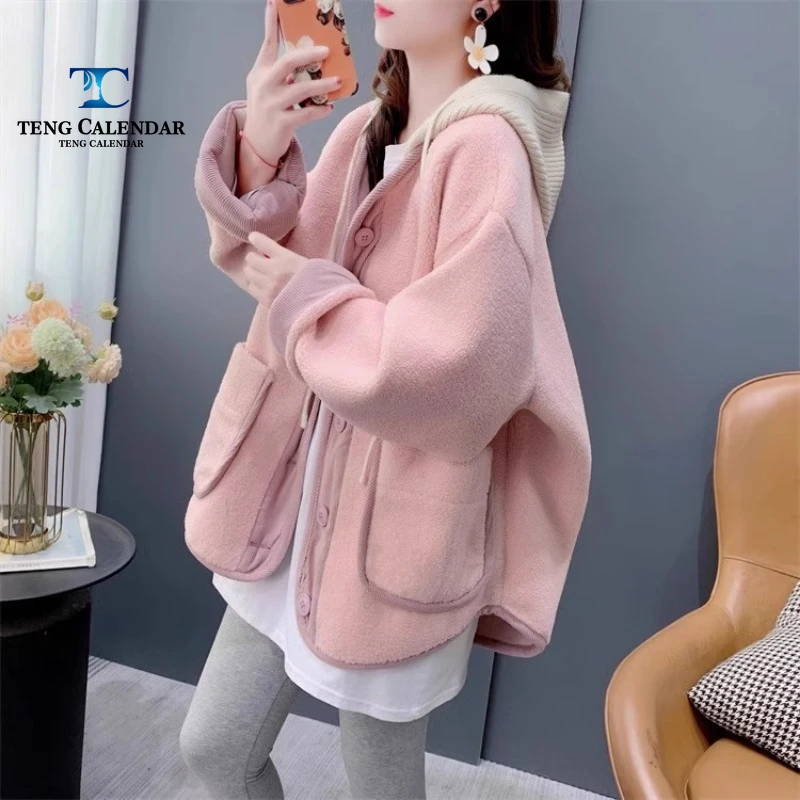 

Small Fragrant Lamb Hair Coat, Milk Style Wear Loose and Thickened Casual Luxury Top, Women's Winter New 2024