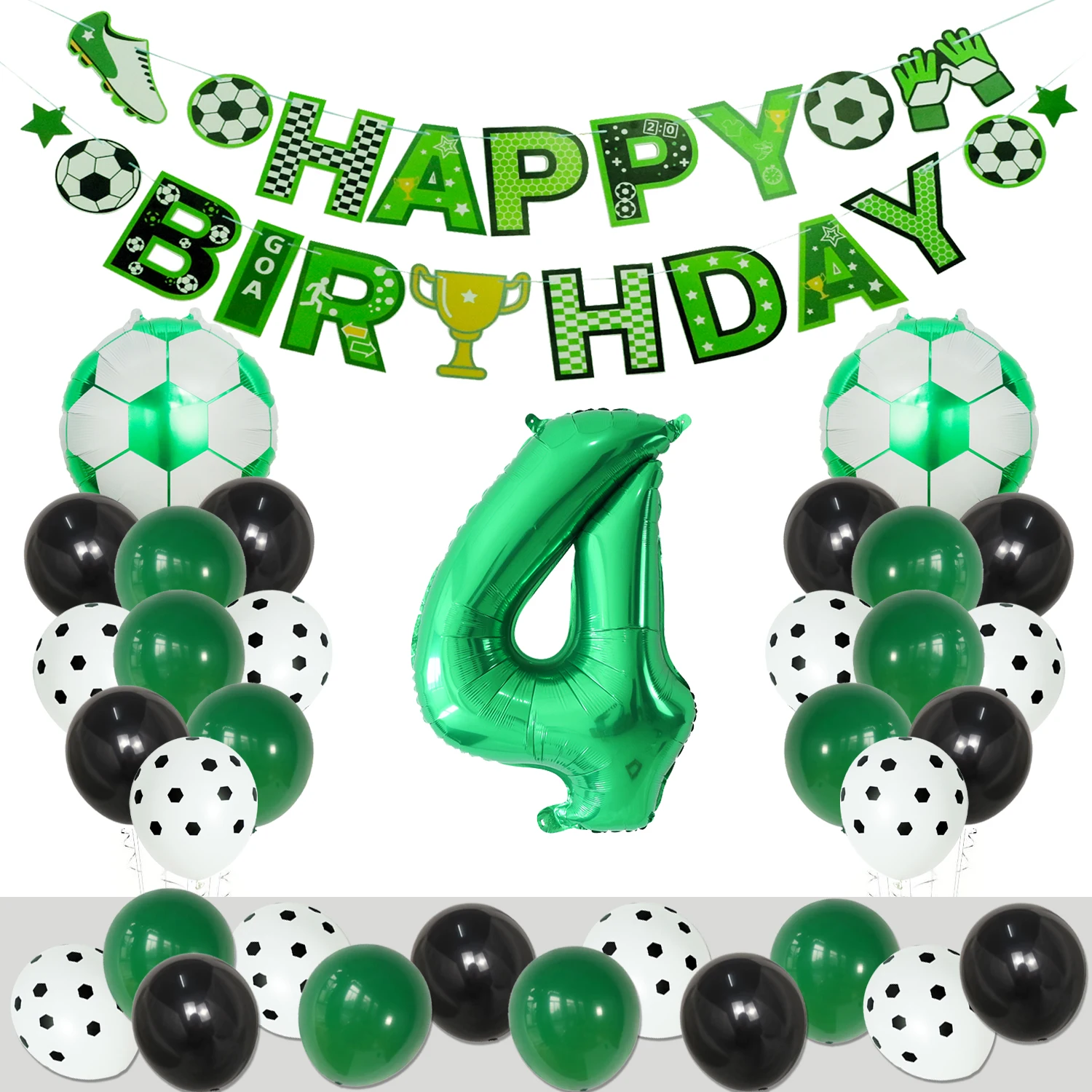 1 Set Fußball-Folienballons Set Süßigkeiten-Geschenkboxen Fußball-Geburtstagsparty-Dekorationszubehör Kinder-Geburtstagsgeschenke Globos