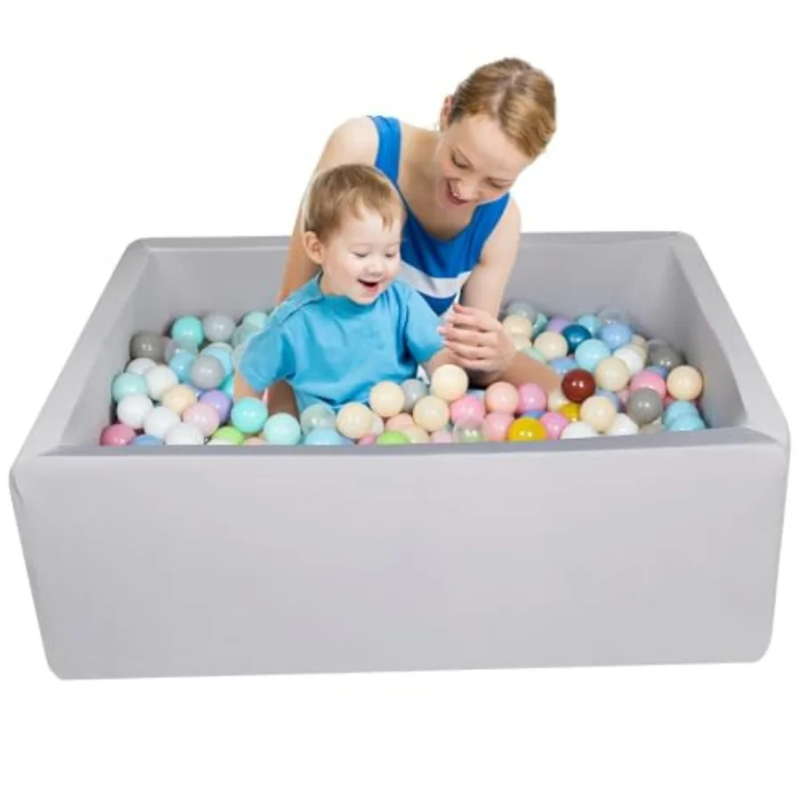 

Прямоугольный детский бассейн для шариков 39x29.5, мягкий пенопластовый бассейн для малышей, игровая зона для дома, яркие цвета, безопасный, нетоксичный материал, легко собирается