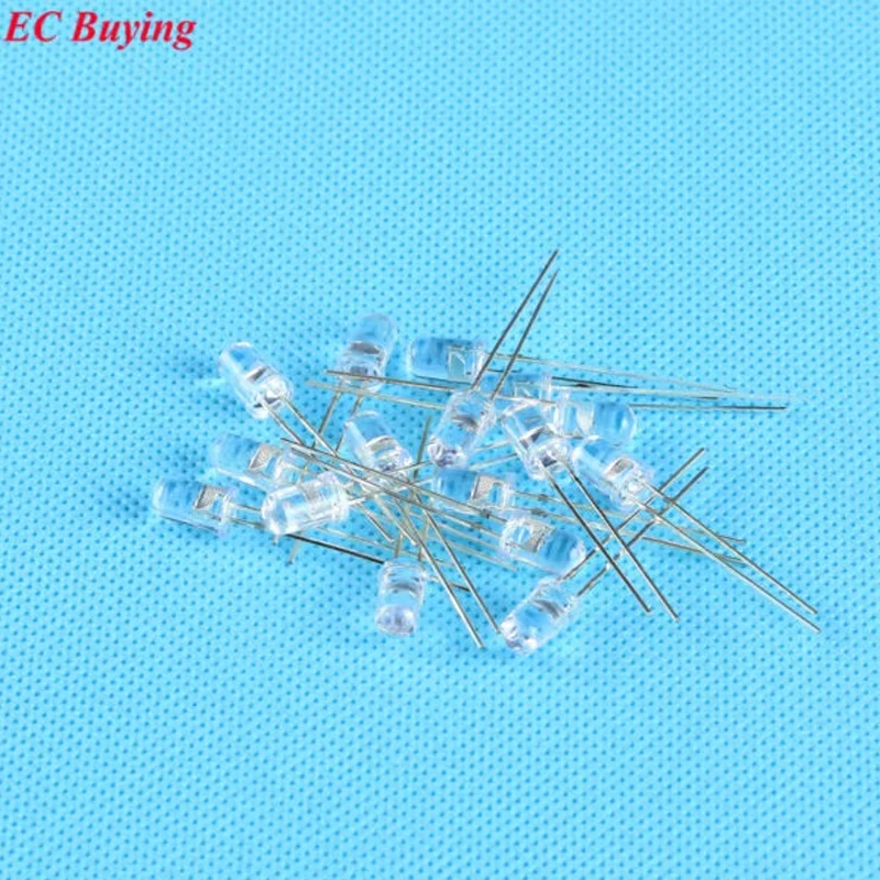 50pcs 5mm LED Bi-Color Clear Red/Green Non-Polar Round Light Emitting Diode Two Plug-in DIP DIY Kit