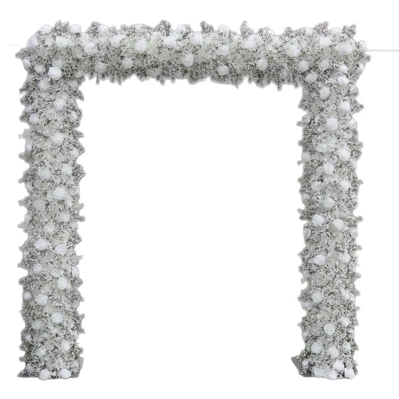 White Rose Gypsy Arch Wedding Arrangement Simulation Flower Bouquet Silk Flower Arch Simulation Bouquet