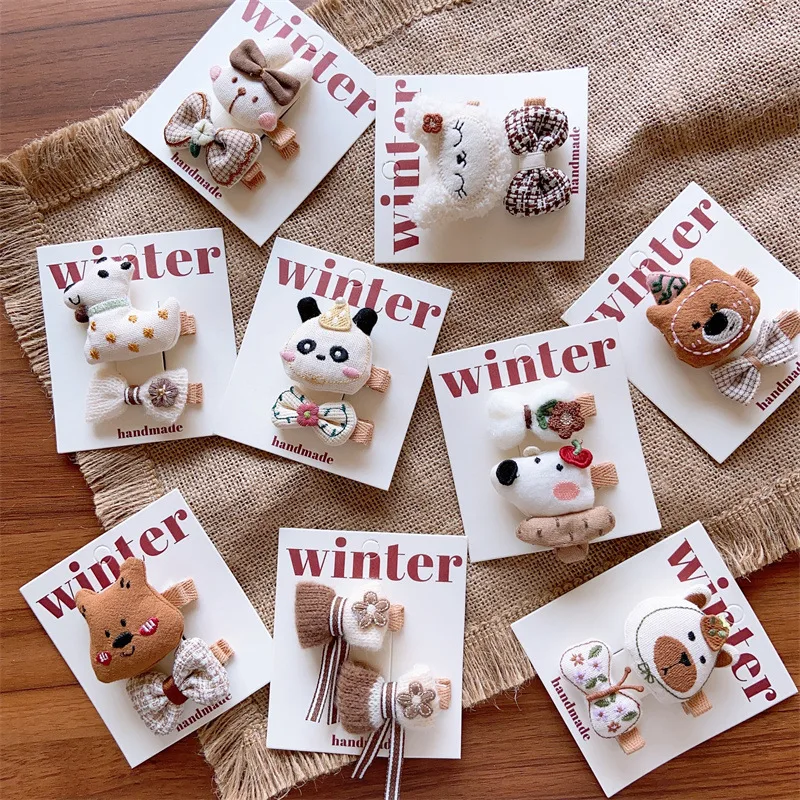 

Baby Cartoon Doll Hair Clips for Girls Handmade Bowknot Hairpins Side Clip Cute Hairclips Kids Hair Accessories Hair Holder