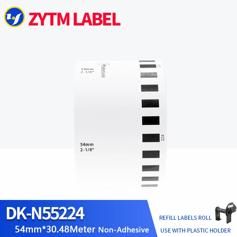 3 Rolls Generic DK-N55224 Label Non-Adhesive 54mm*30.48M Continuous Compatible for Brother QL-700 QL-800 Thermal Printer