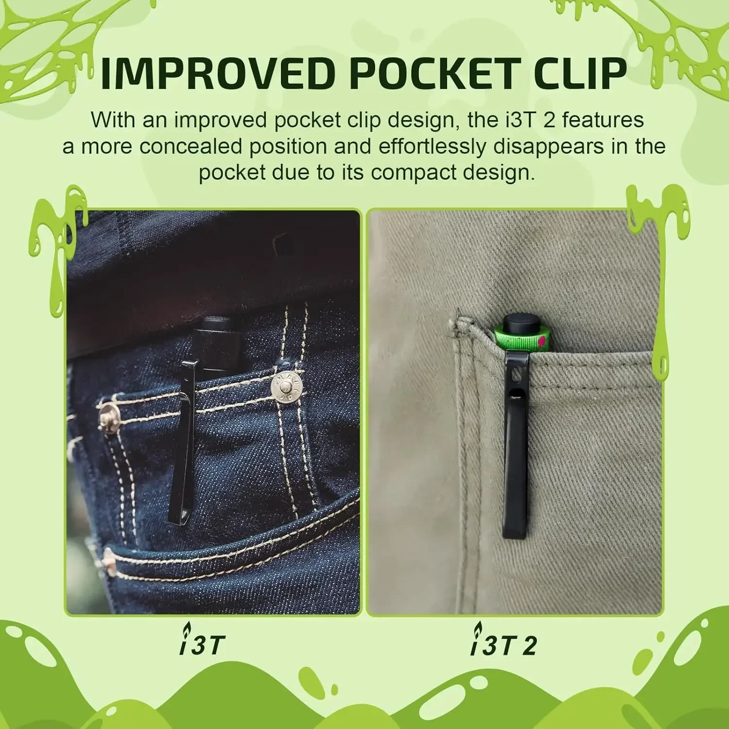 Olight i3T 2 EOS Small EDC Flashlight 200Lumens With AAA Battery-Zomblie Green