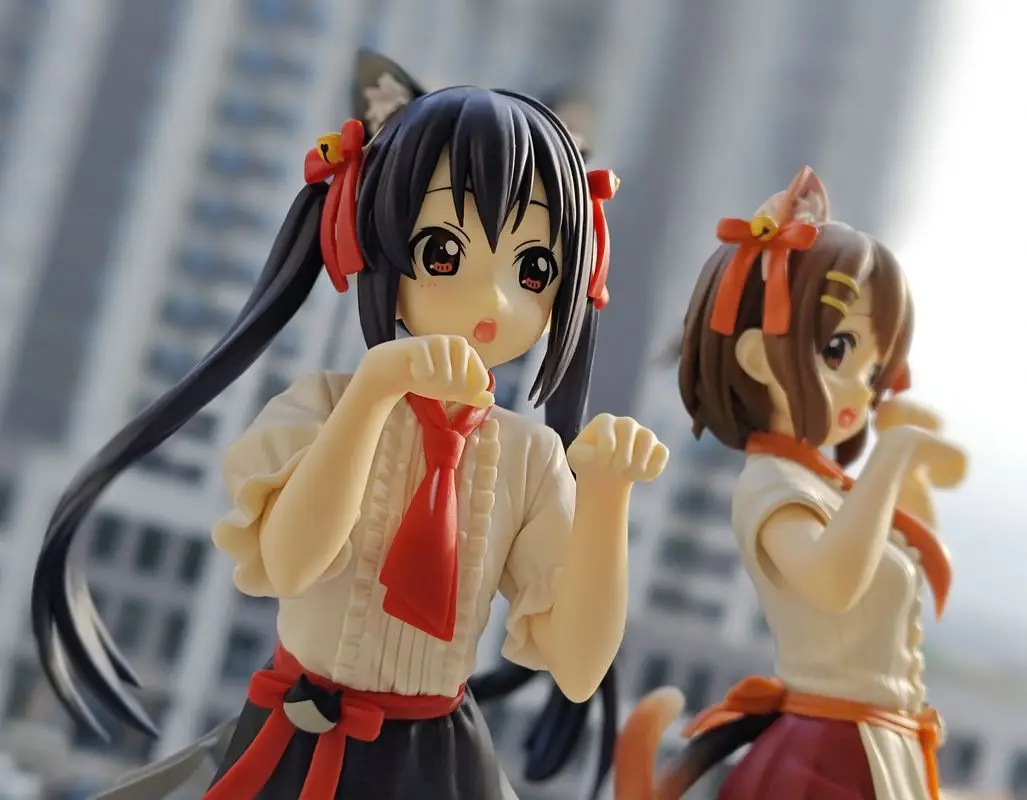 

New Trio-Try-It K-On Anime Figure Set - Hirasawa Yui And Nakano Azusa Cat Ear Series Action Figurine Anime Peripheral Toys