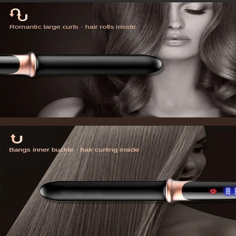 2-in-1 Professioneller Haarglätter mit Verstellbarer Titanplatte und Negativionen-Technologie Haarstyling-Werkzeug – Detail 3