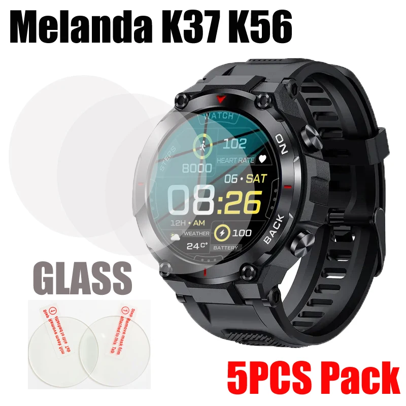 5PCS Film for MELANDA K56 K52 K37 Tempered Glass Smart watch Screen Protector 9H 2.5D Film