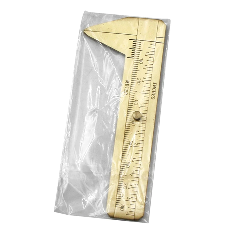 M6CF Mini Brass Pocket Ruler Handy Sliding Gauge Brass Vernier Caliper Ruler Measurer