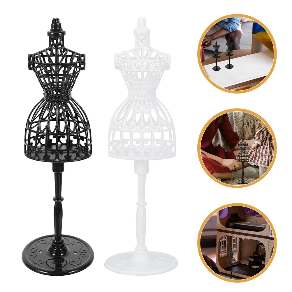 

8Pcs Miniature Dress Form Mannequin Clothes Display Stand Plastic Garment Holder for Dollhouse Decoration Miniature Dress Form