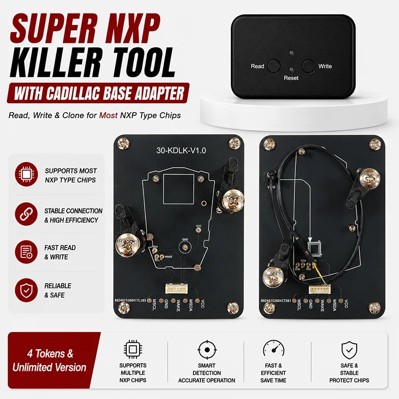 Super NXP Killer Read Copy Device With Adapter Base For Cadillac Key All NXP Smart Keys Clones Unlimited Version