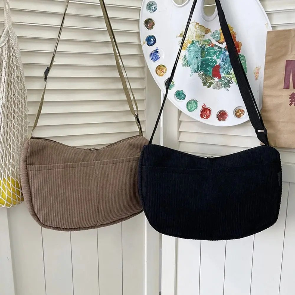 

Large Capacity Corduroy Shoulder Bag Cotton Cloth Korean Style Solid Color Shoulder Bag Tote Bag Handbag Canvas Handbag Girls