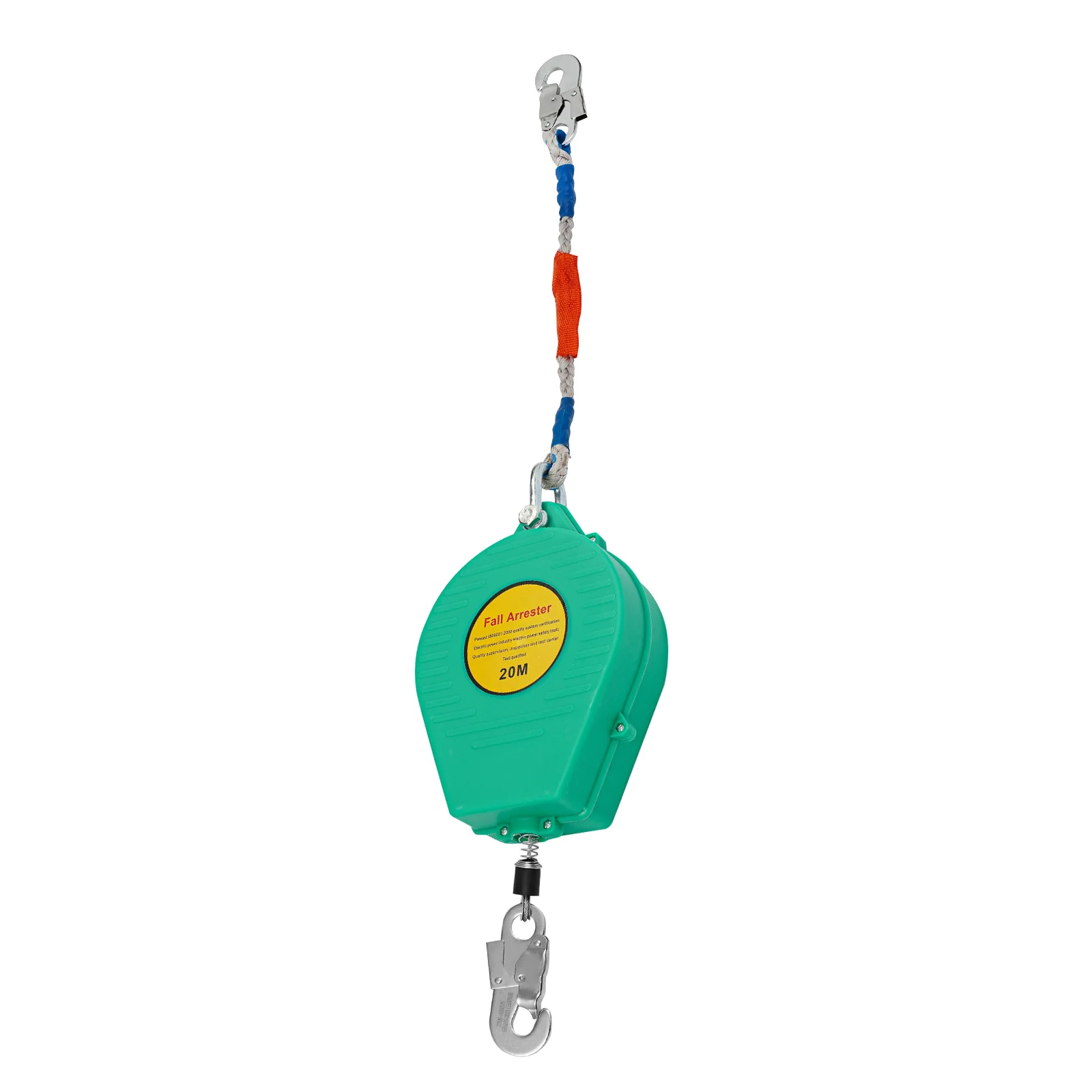 65.62 ft Self-Retractable Fall Arrester, Fall Arrester Fall Protection Equipment for Aerial Work, Max Load 150 kg (20m, Green)
