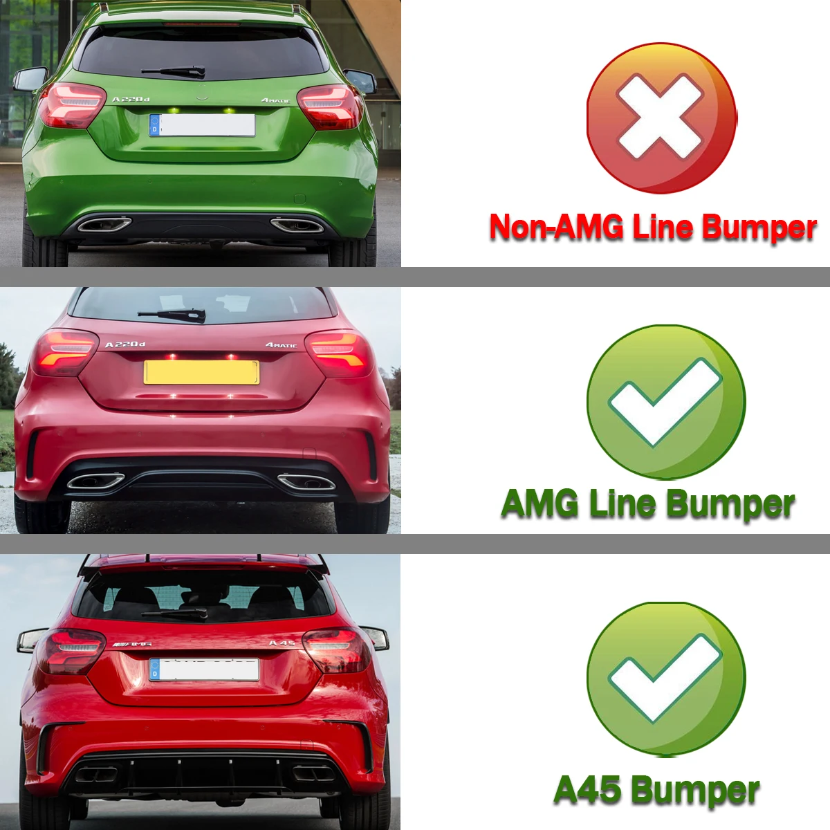 A45 نظرة المصد الخلفي الناشر الشفاه المفسد مع نصائح العادم ل W176 2012 2013 2014 2015 2016 2017 2018 A200 A220 A160 A180 A250 #3