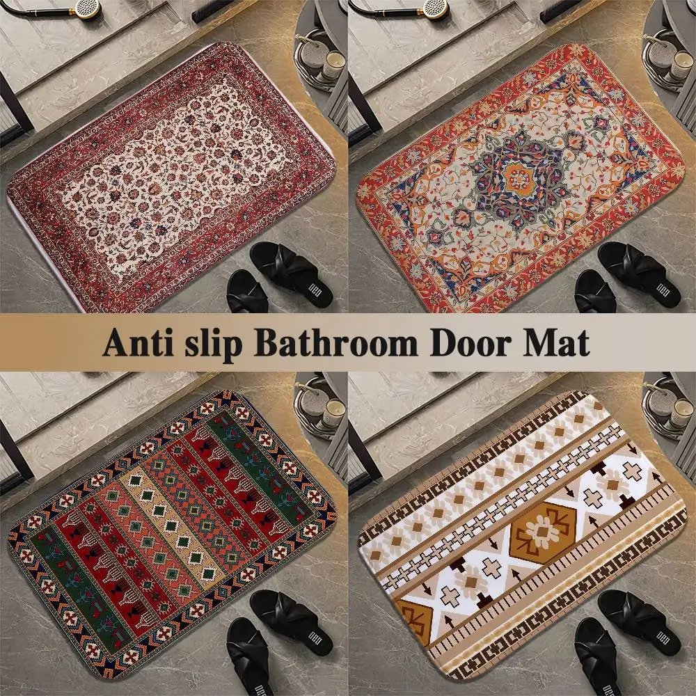 

Bohemian Pattern Floor Mat Printed Large Carpets Living Room And Bedroom Carpets Bathroom Anti Slip Door MATS Small Carpets