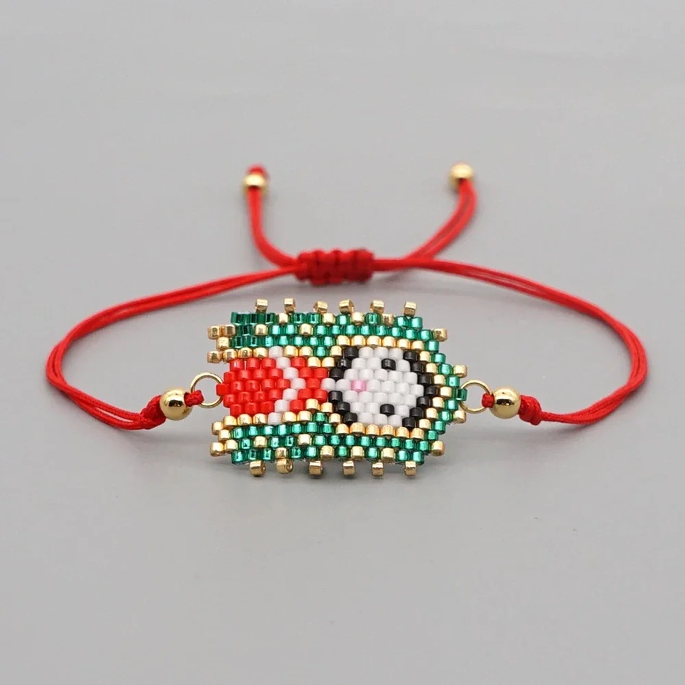 Mexican Ethnic Girl Flag Element Beaded Bracelet Miyuki Rice Beads Hand-woven Jewelry Beads for Bracelet Bridesmaid