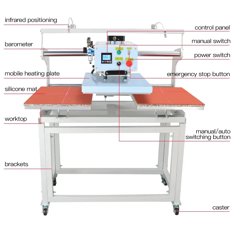 - *Profsional Pneumatic Top-Sliding Double-Platform Hot Prs with Positioning