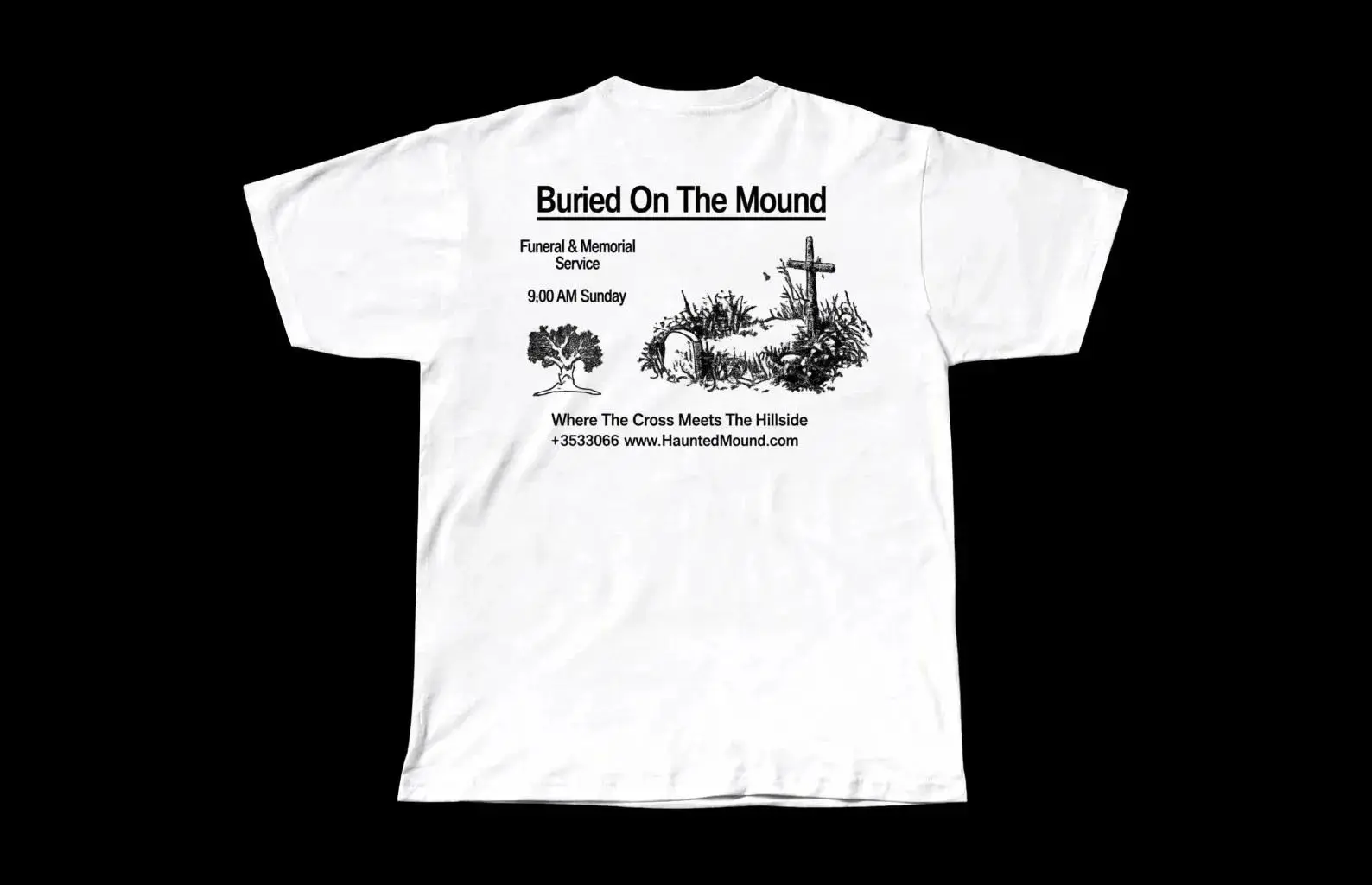 Buckshot Haunted Mound Hauntaholics Loving Memory Vintage Semetary T-Shirt Crew Neck Scasual Loose Print Fashion T Shirts Unisex