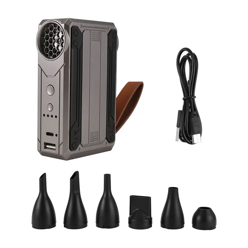 

ABJJ Violent Blower Мини-вентилятор Ручной перезаряжаемый портативный турбовентилятор со светодиодной подсветкой для клавиатуры на открытом воздухе