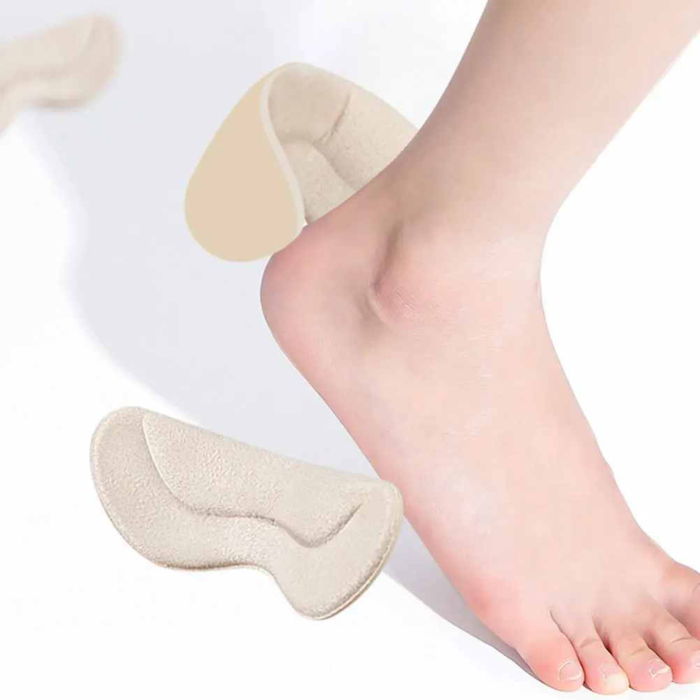 

4Pairs Adhesive Heel Liners Practical Cushions Breathable Odor-Resistant Pads for All Types of Shoes Heel Liner