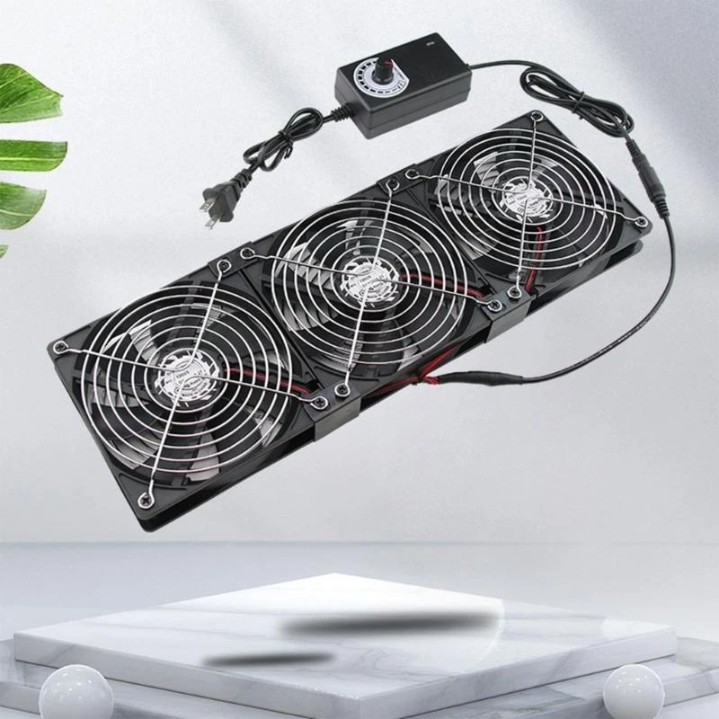 

3x120mm Adjustable Speed Cooling Fan Set for Computer Case and Greenhouse Ventilation AC100-240V 2750rpm K1KF