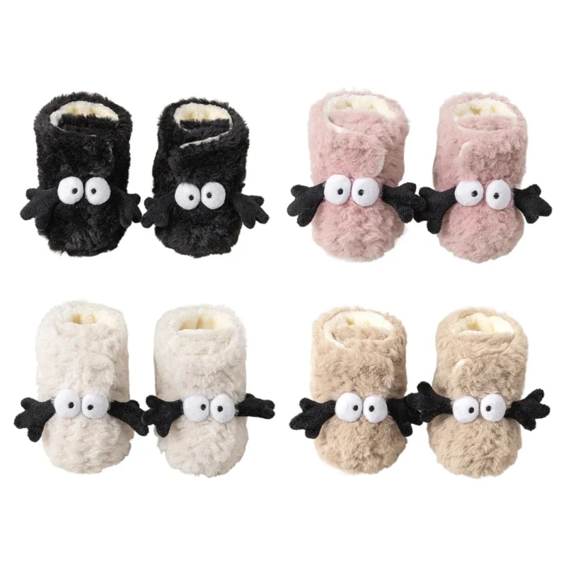 

Stylish Patterned First Walkers Shoes Soft & Breathable Baby Booties Winter Warm Unisex Fleece Booties for Cold Weather