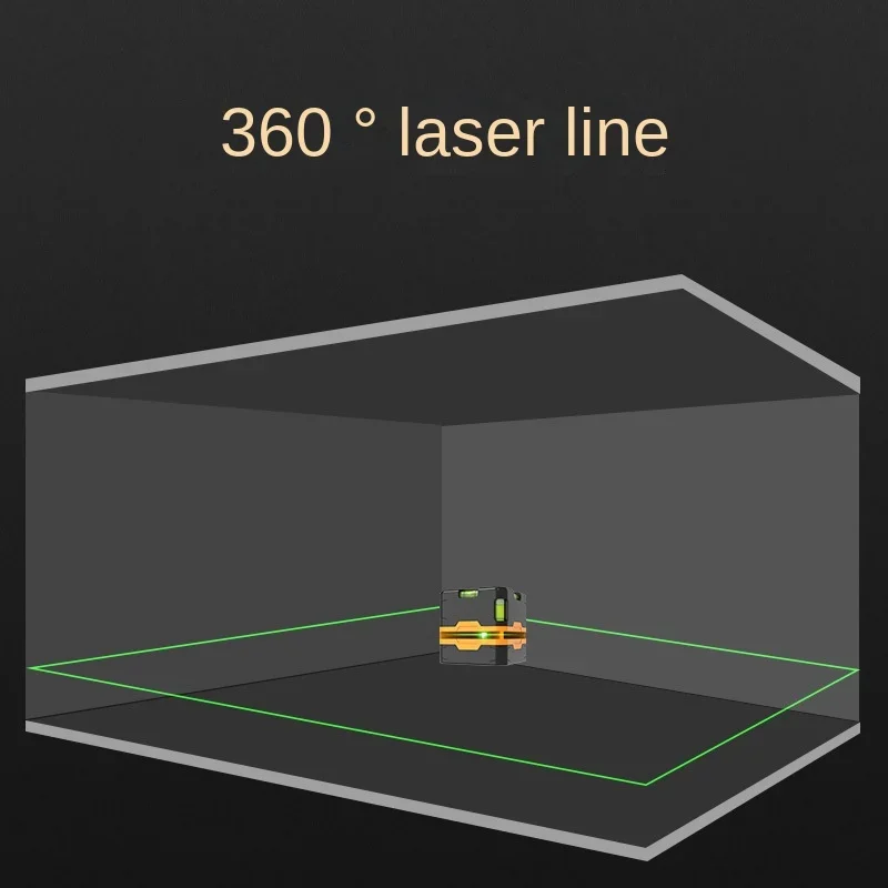 Portable mini laser level can hit 360 degree horizontal line outdoor strong light flash decoration measurement tool