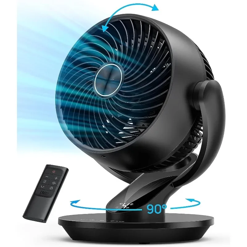 HAOYUNMA-Quiet Oscillating Floor Fan com controle remoto, ventilador circulador de ar para sala inteira, fluxo de ar poderoso